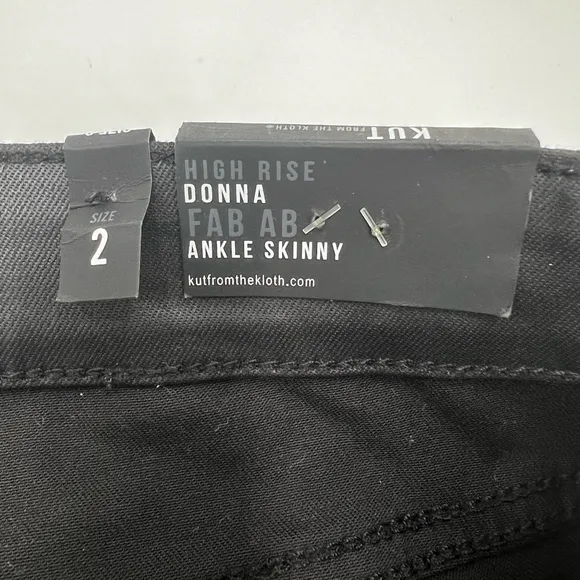 Women’s new KUT from the kloth high rise Donna FAB AB ankle skinny coated Size 2