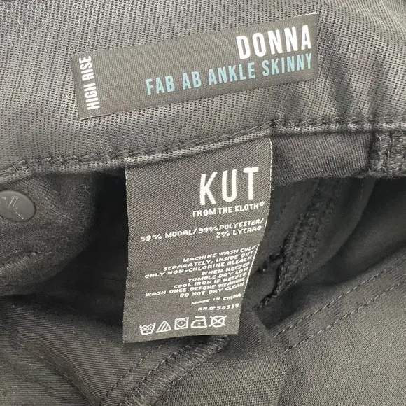 Women’s new KUT from the kloth high rise Donna FAB AB ankle skinny coated Size 2