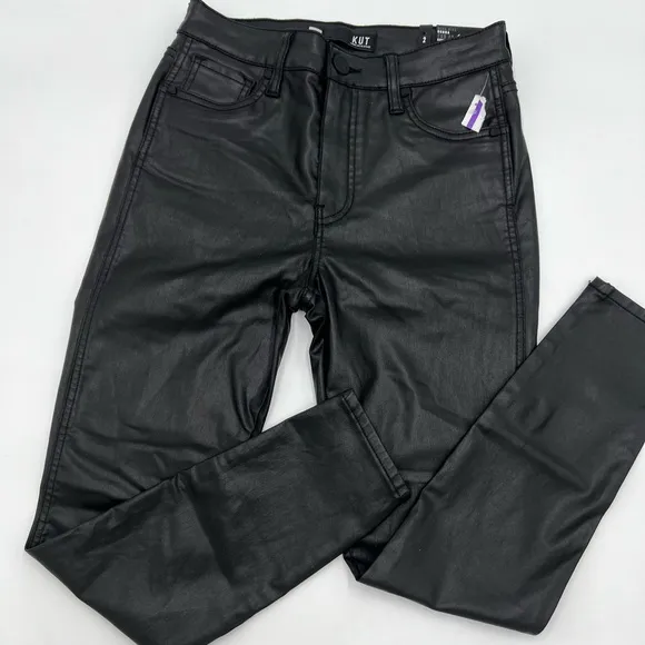 Women’s new KUT from the kloth high rise Donna FAB AB ankle skinny coated Size 2