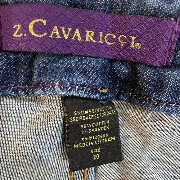 Z. Cavaricci Dark Wash Slim Straight Jeans size 20